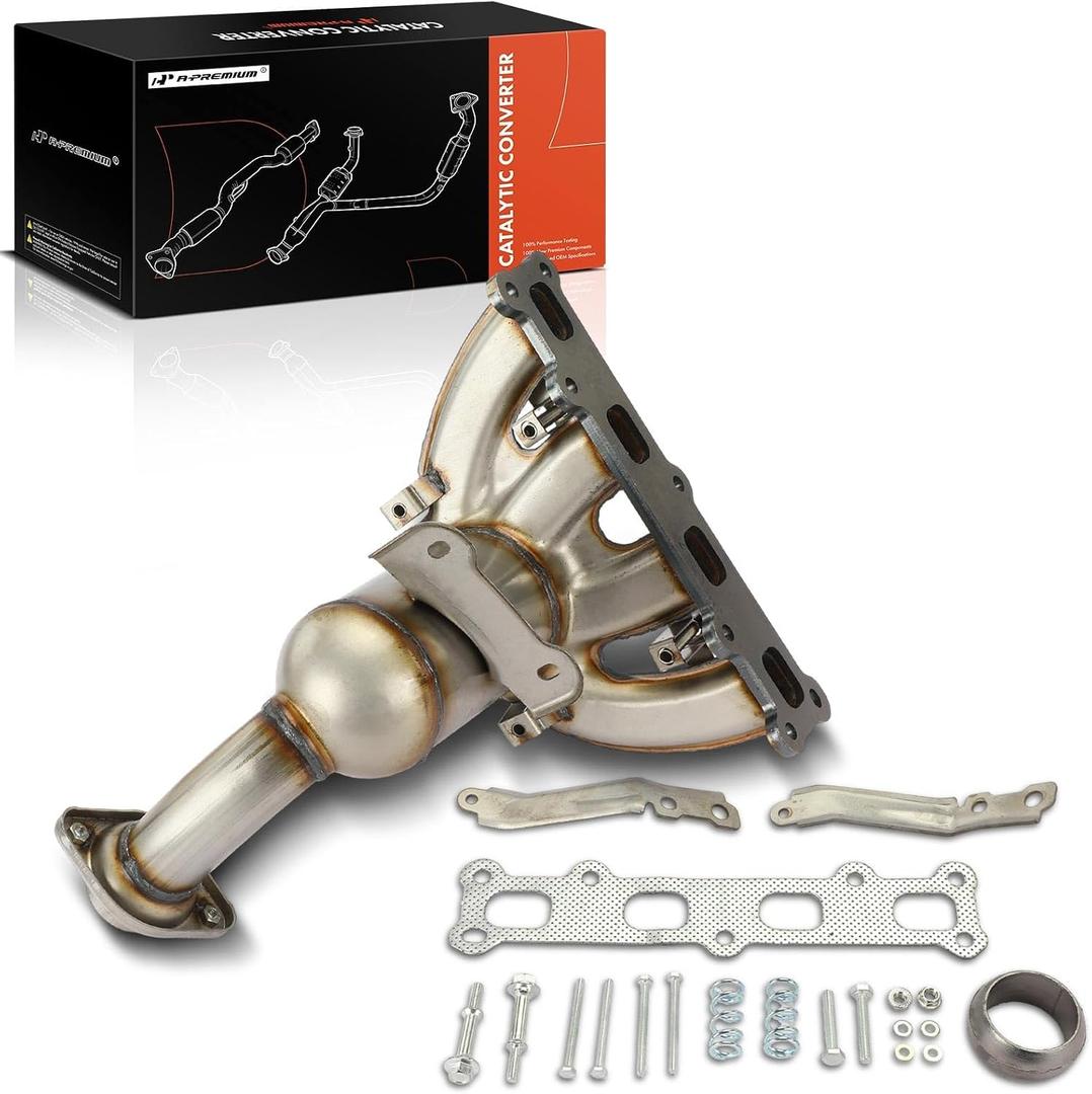 A-Premium Exhaust Manifold Catalytic Converter Kit Direct-Fit Compatible with Jeep Compass 2007-2017, Patriot 2007-2017 & Dodge Caliber 2007-2008, 2.4L, EPA Compliant