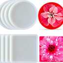 8 Pcs Silicone Coaster Molds - Round Square Silicone Coaster Molds for Epoxy Resin, Resin Tray Coaster Mold for DIY Coasters, DIY Crafts, Home Decor, Holiday Gifts
