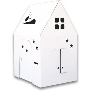 Easy Playhouse - Kids Art and Craft for Indoor and Outdoor Fun, Color, Draw, Doodle on this Blank Canvas Decorate and Personalize a Cardboard Fort, 34" X 27" X 48" - Made in USA, Age 3+