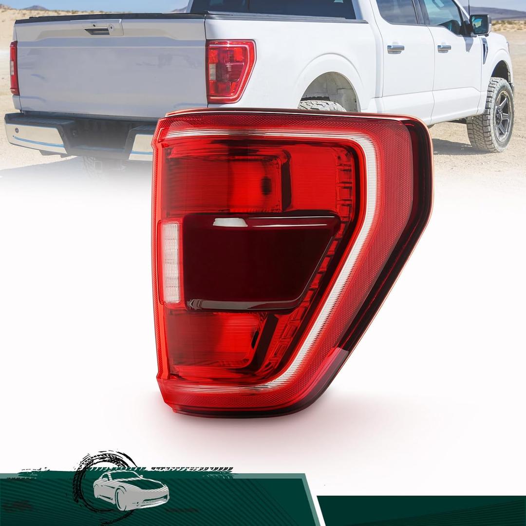 Tail Light Assembly W/Blind Spots Compatible with 2021 2022 2023 Ford F150 F-150 XLT Halogen Rear Brake Lamp, Replaces# ML3Z13404C, ML3Z13404B, FO2818159(Right Passenger Side)
