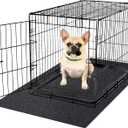 Dog Playpen Mat Pads, Puppy Pads for Dogs Training, Whelping, Housebreaking, Incontinence, Kennel, Reusable, Absorbent, Waterproof, Non-Slip, Washable, 34" x 52", Black