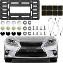 Car License Plate Frame, Vehicle Front Bumper License Plate Mounting Kit & Bracket Holder, Auto Bumper Tag Frame Mount Adapter with Ties, Universal for SUV, Sedan, Truck