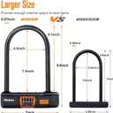 NDakter Bike Locks Heavy Duty Anti Theft, Combo Bike U Lock, 4-Digit Resettable Combination Bicycle Lock, Large U Shaped Ebike Lock for Electric Bike, Escooter, Motorcycle,Door