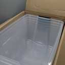 IRIS USA 72 QT Plastic Storage Box with Lid and Latches - 4 Pack - BPA-Free, See-Through Organizing Solution, Durable Nestable Stackable Containers, Secure Pull Handle - Clear