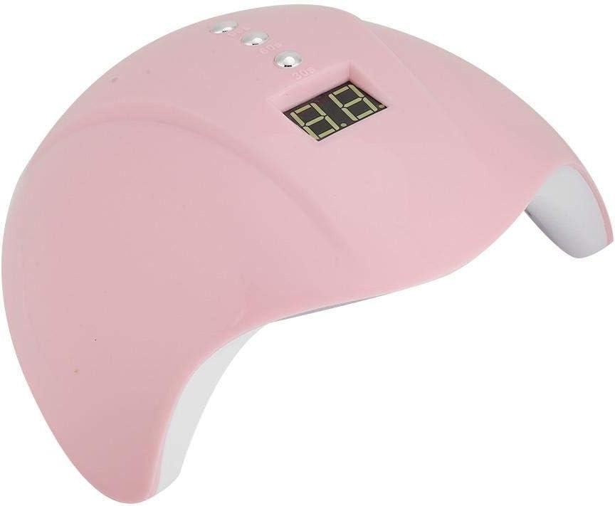 Nail Lamp 36W LED UV Gel Nail Dryer Smart Light Quick Display Nail Art Machine with 3 Timer Settings (Pink)