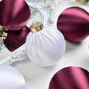 Christmas Ball Ornaments, 15 Pcs Ornaments with Velvet, Multicolor Xmas Decorations for Christmas Tree Holiday Decor (WineRed & Green)