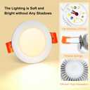 YGS-Tech 2 Inch LED Recessed Lighting, Dimmable Downlight 3W(35W Halogen Equivalent), CRI80, 3000K Warm White LED Ceiling Light with LED Driver(4 Pack)