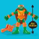 Play-Doh Teenage Mutant Ninja Turtles Slice & Blast Pizza Playset, Bendy 4 Inch Mikey Action Figure, Kids Arts & Crafts, TMNT Toys for Boys & Girls 4+