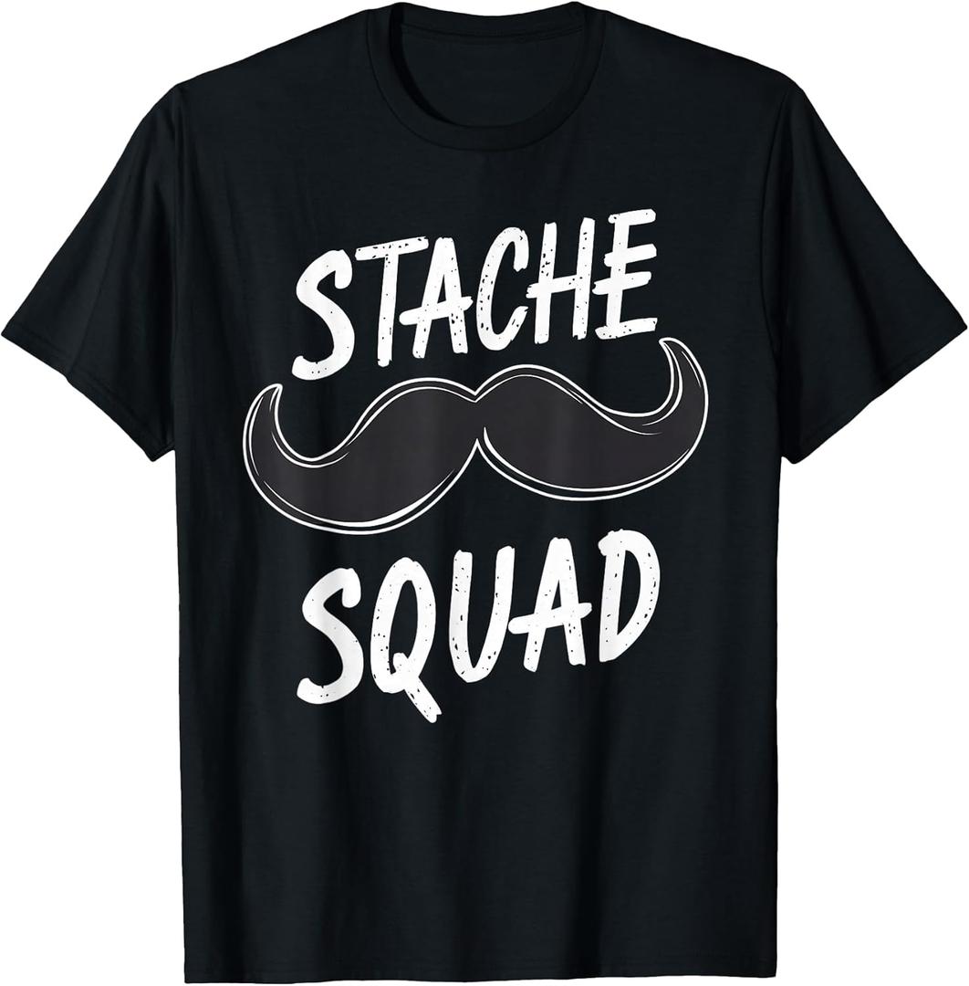 Stache Squad Mustache Group Costume T-Shirt, Size L
