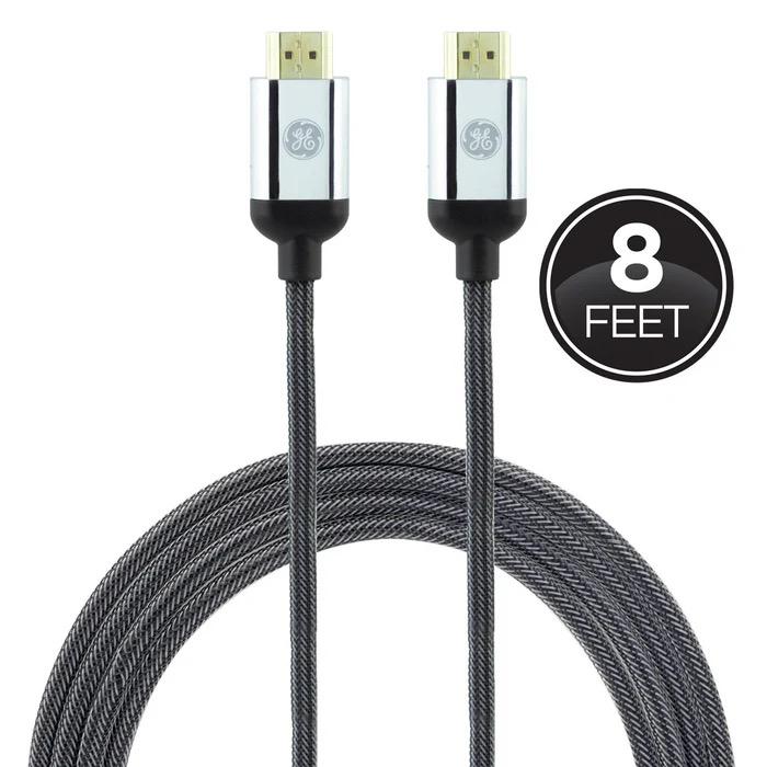 GE
 
UltraPro
 
Premium
 
8ft.
 
4K
 
HDMI
 
Cable
 
with
 
Ethernet,
 
Silver