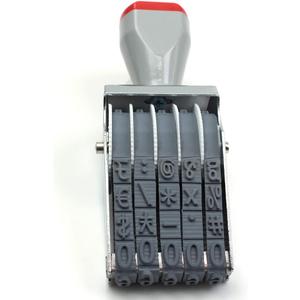 Number Stamps, 5 Digits Roller Stamp Personalized Number Stamps 0-9 Symbol Rolling Wheel Stamp Multi-Function DIY Scrapbooking Ink Stamps