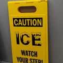 SmartSign "Caution - Ice, Watch Your Step!" Folding Floor Sign | 25" x 12" Plastic