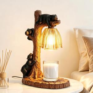 Candle Warmer Lamp, Perfect for Vintage Decor and Creative Gifts, Featuring A Resin Bear Design