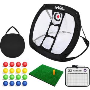 Golf Chipping Net Pop Up - Backyard/Indoor Practice Net with Hitting Mat, Ideal for Short Game & Accuracy Practice