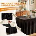 Black Rectangle Spandex Tablecloth, Fitted Stretch Table Cover for 6FT Rectangular Tables, Wrinkle-Free Elastic Table Skirt for Wedding Party Banquet Birthday Buffet Event Restaurant Decor