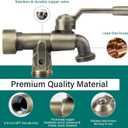 Outdoor Garden Water Faucet with Double Outlet, Outside Wall Mounted Garden Water Faucet with Two 3/4 Inch Brass Ball Valves, Rust & Frost-Proof Outdoor Spigot for Garden Hose (Female, Bronze)