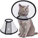 Vivifying Cat Cone, Adjustable Recovery Pet Cone, Lightweight Plastic Elizabethan Collar for Large Cats and Small Size Dogs, L