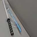 JOYIN 2 Packs Toys Ninja Swords for Kids with Motion Activated Clanging Sounds Vibrant Blue and Multi Color Deluxe Play Sword for Halloween Party, Costume Accessories