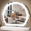FENNIO Vanity Mirror with Lights, 17"x15" LED Lighted Makeup Mirror, Large Makeup Mirror with Lights, Touch Sensor with 3-Color Lighting, Dimmable for Vanity Desk Tabletop, Bedroom
