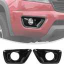 Linskip Front Fog Light Covers Compatible with Chevrolet Colorado 2015 2016 2017 2018 2019 2020, for Chevy Colorado Fog Lamp Trim, Exterior Accessories(Black)