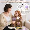 Joyreal Sloth Sensory Weighted Vibrating Pillow, Pressure Activated for Kids Adults, Plush Minky Soft Size: 11 by 21 inches Pillow Animal for Gift Birthday