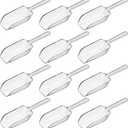 Giantree 12Pcs Clear Plastic Acrylic Kitchen Scoops, 4.3 Inch Multi Purpose Ice Scoop, Candy Scoops For Buffet, for Wedding Ice Cream Candy Dessert Buffet Protein Powders tea Flour Coffee Popcorn