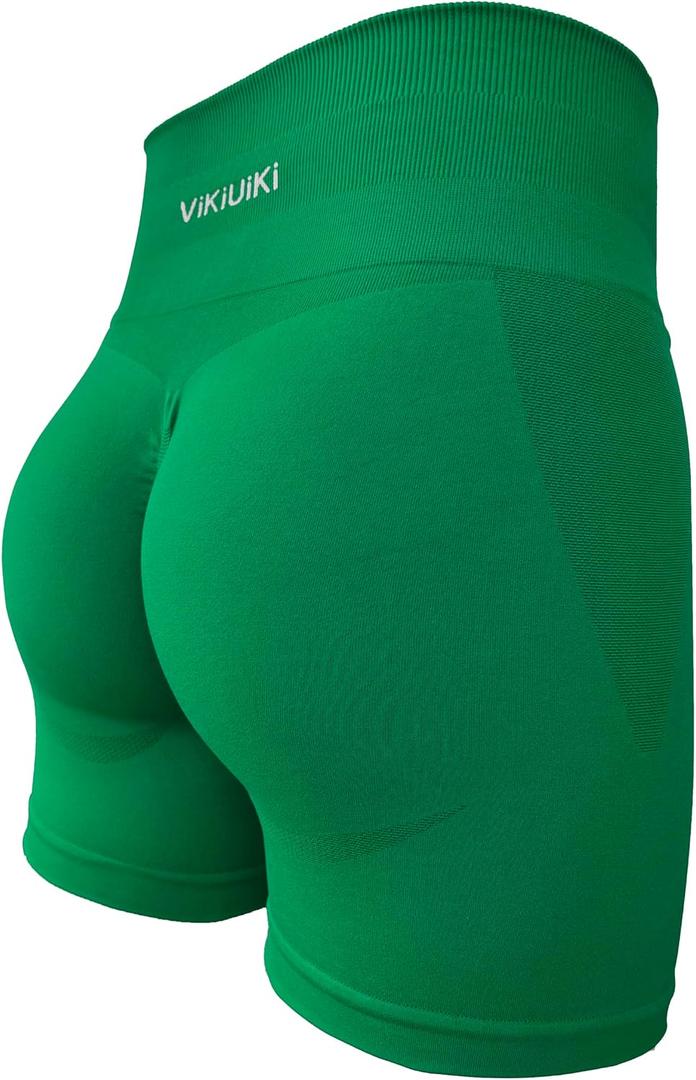 Women's Seamless Tummy Control High Waisted Biker Shorts Yoga Gym Workout Spandex Butt Lifting Shorts for Women (Green)