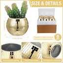 6 Pieces Disco Ball Flower Vase Mirror Disco Ball Glass Vase Disco Ball Planter Candle Holder Glass Vase Bulk for Wedding Centerpieces Bedroom Kitchen Office Decoration Birthday (Gold,3 x 4 Inch)