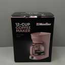 MELLERHOME 12-Cup Pink Coffee Maker - Borosilicate Carafe, Auto-Off, Pink Accessories, Reusable Filter, Anti-Drip, Kitchen Appliances, Keep-Warm Function, Kitchen Dcor