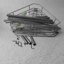 3 Tier Floor Standing Corner Shower Caddy Organizer Shelf with Hooks, Bathroom Shelves Stand Rack, Gray