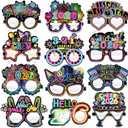 HOWAF 24 Pack Happy New Year Glasses Neon Color 2026 Glasses New Years Eve Party Supplies Photo Props for Happy New Year Decorations NYE Party Favors Accessories