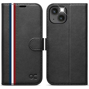 OCASE Compatible with iPhone 14 Wallet Case, PU Leather Flip Folio Case with Card Holders RFID Blocking Kickstand [Shockproof TPU Inner Shell] Phone Cover 6.1 Inch 2022 (Spliced Gray)