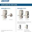 Schlage Camelot Keypad Lock with Lever Handle, Electronic Keyless Door Entry, AutoLock Enabled, Bright Brass, FE575 CAM 505 ACC