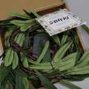 6FT Olive Garland with Lights with Timer Prelit Garland Fairy Lights Christmas Garland for Spring Holiday Fireplace Mantle Decoration Indoor Outdoor