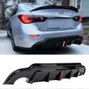 20142017 Compatible with Infiniti Q50, Rear Bumper Diffuser with V2 LED Brake Light, Gloss Black WheelX