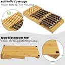 Bamboo Kitchen Drawer Knife Block, In drawer Knife Holder, Knife Drawer Organizer fit for 13 knives