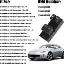 25401CD000 Door Power Window Switch Replacement for Nissan 350Z Infiniti G35 2003-2007 Replace OEM 25401CD02A, Front Left Driver Side Power Window Switch Fit for Nissan Altima Infiniti G37 2008-2013