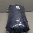 ChiXpace Flannel Fleece Queen Comforter Set  Furry Navy Blue Leaves Pattern Faux Fur Bed Set, Winter Ultra Soft Fuzzy Comfort Set, Velvet Bedding Set for Bed with 2 Pillow Cases