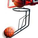 Basketball Rebounder, Heavy Duty & Quick Release Basketball Return Attachment, 180 Degree Rotatable Chute Shot Returner for 18" Rim Indoor and Outdoor Basketball Trainning Equipment (Dark Black)