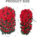 Artificial Geraniums Flowers Faux Plants for Outdoors Outside Spring Decor, 2 PCS UV Resistant Fake Silk Hanging Flowers Long Trailing Vines Look Real for Outdoor Planters Patio Porch Garden, Fuchsia