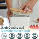 PriorityChef Extra Large Butter Dish with Lid for Countertop, Ceramic Butter Container With Airtight Cover, Butter Keeper for Counter or Fridge, Butter Holder Storage, White