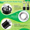 2 x 2 Pack Lawn Roller Plug Replacement for 49467 (1-1/4"), Compatible with 45-0604 & 45-0610, Stainless Steel Snap Handle Yard Roller Plug for Filling and Draining
