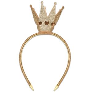 Gold Crown Headband for Women Girls Queen Princess Halloween Costume Shiny Hairband