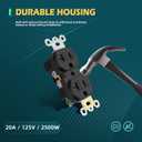 TOPELER Duplex Receptacle Outlets, Heavy-Duty Electrical Power Socket for Commercial and Residential, 20Amp Non-Tamper Resistant Outlet, 2 Pole 3-Wire, Self-Grounding, UL Listed, Black, 10 Pack