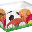 FALE QTUOM Sports Basketball Foldable Storage Baskets, Foldable Storage Bins Storage Cube Box with Handles Collapsible Closet Shelf Cloth Organizer Basket for Nursery Bedroom