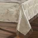 sancua Clear Plastic 100% Waterproof Tablecloth - 60 x 120 Inch - Vinyl PVC Rectangle Table Cloth Protector Oil Spill Proof Wipe Clean Table Cover for Dining Tables, Parties & Camping, Crystal Clear