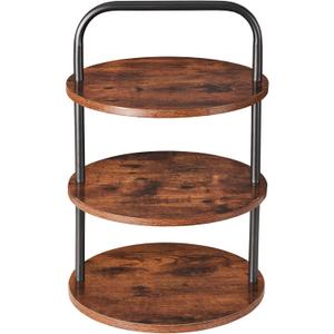 Cupcake Stand, Tower-Style for 50 Cupcakes - Large 3-Tier Dessert Table Display & Serving Tray Set, Tiered MDF Cake Stand for Wedding Birthday Baby Shower (1 Pack) (Brown)