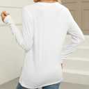 Soft Long Sleeve Shirts for Women, V Neck Lightweight Long Sleeve Tops for Women Loose Fit Basic Tunic Shirts Trendy (White, L)