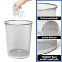 Silver Mesh Trash Cans,10-Pack 6 Gal Mesh Office Trash Can,Open Metal Wire Wastebaskets, Waste Basket Trash Can for Near Desk, Small Garbage Can,Recycling Garbage Container Bin for Office&Home