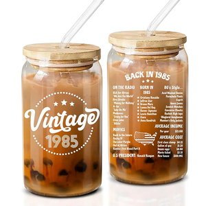 NewEleven Birthday Gifts For Women, Her - 1985 Birthday Decorations For Women - Gifts For Her, Mom, Wife, Sister, Friends - 16 Oz Coffee Glass